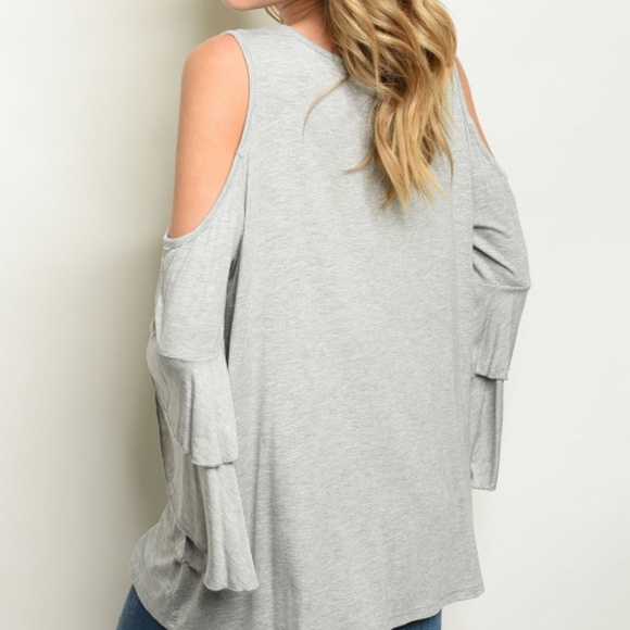 GREY BELL SEEVE TUNIC TOP - Picture 2 of 2